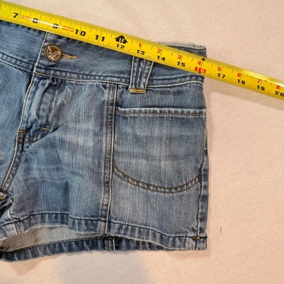 Vtg Y2K American Eagle Micro Mini Denim 8 Light Blue Low-Rise Festival Booty - Picture 4 of 9